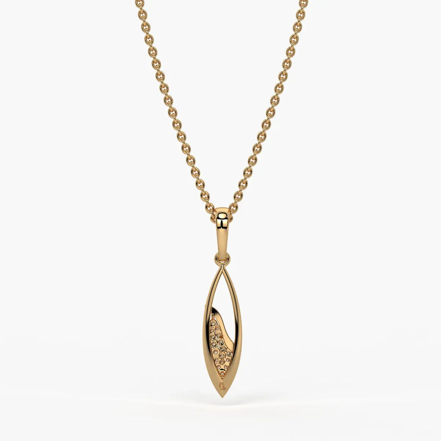 Open Leaf Diamond Pendant