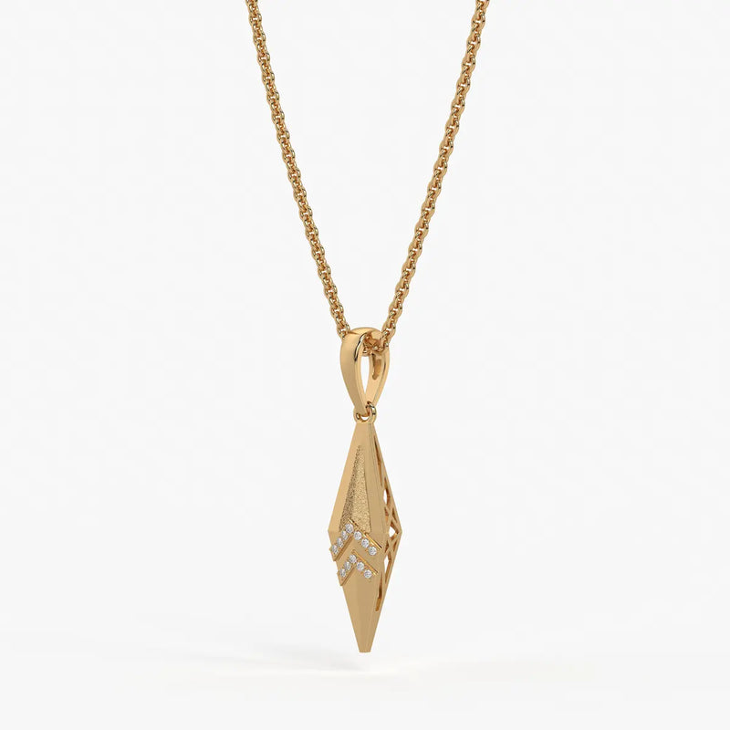 Chevron Spike Diamond Pendant