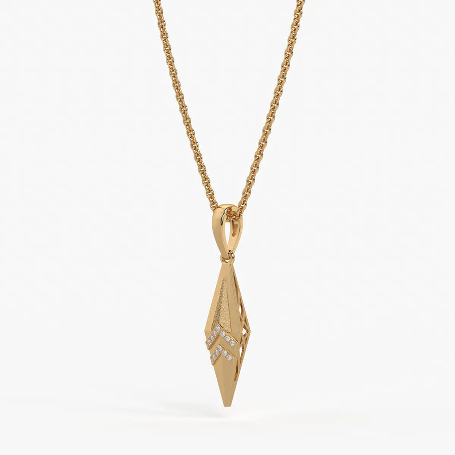 Chevron Spike Diamond Pendant