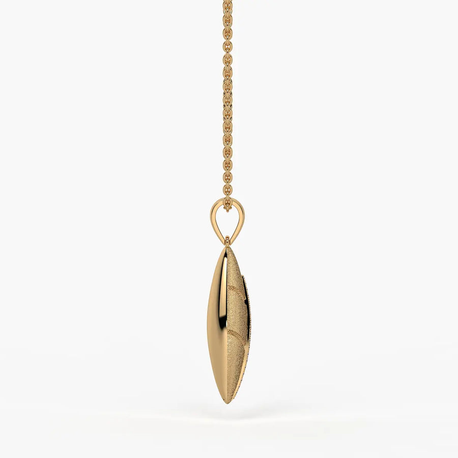 Marquise Texture Drop Pendant