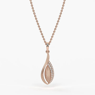 Textured Bud Stone-Set Pendant