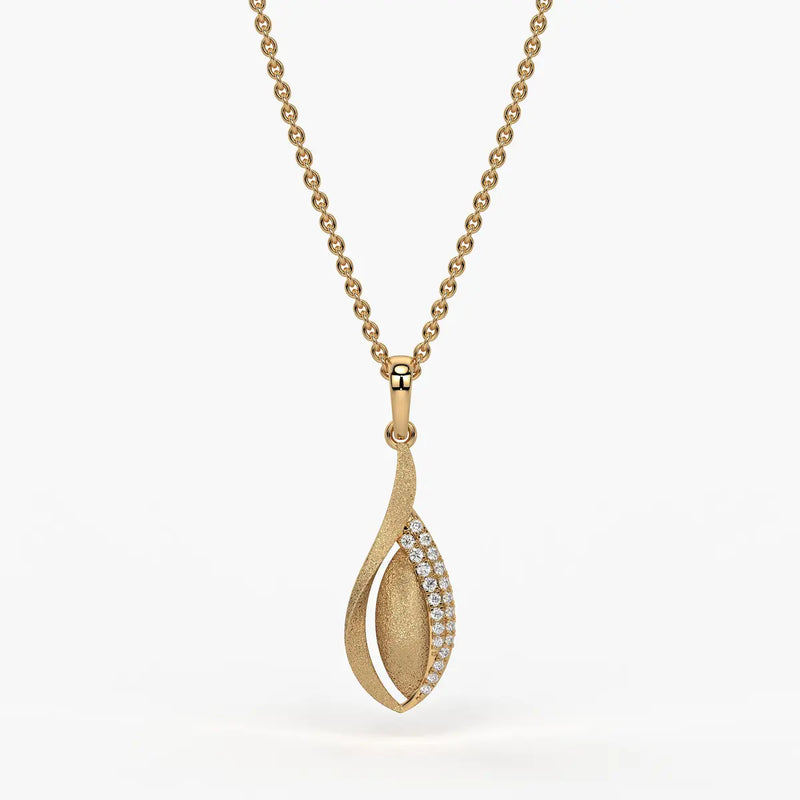Textured Bud Stone-Set Pendant