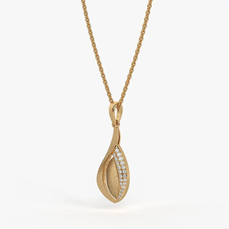 Textured Bud Stone-Set Pendant