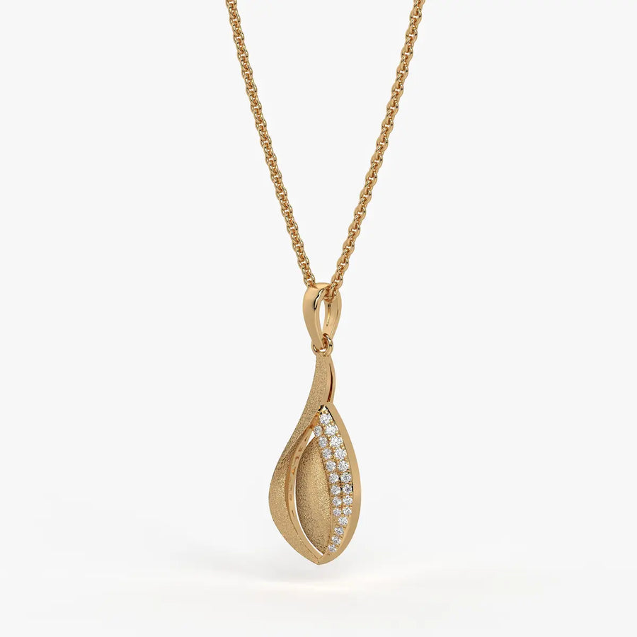 Textured Bud Stone-Set Pendant