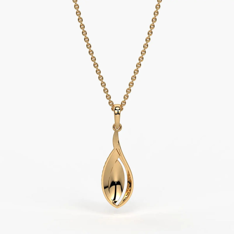 Textured Bud Stone-Set Pendant