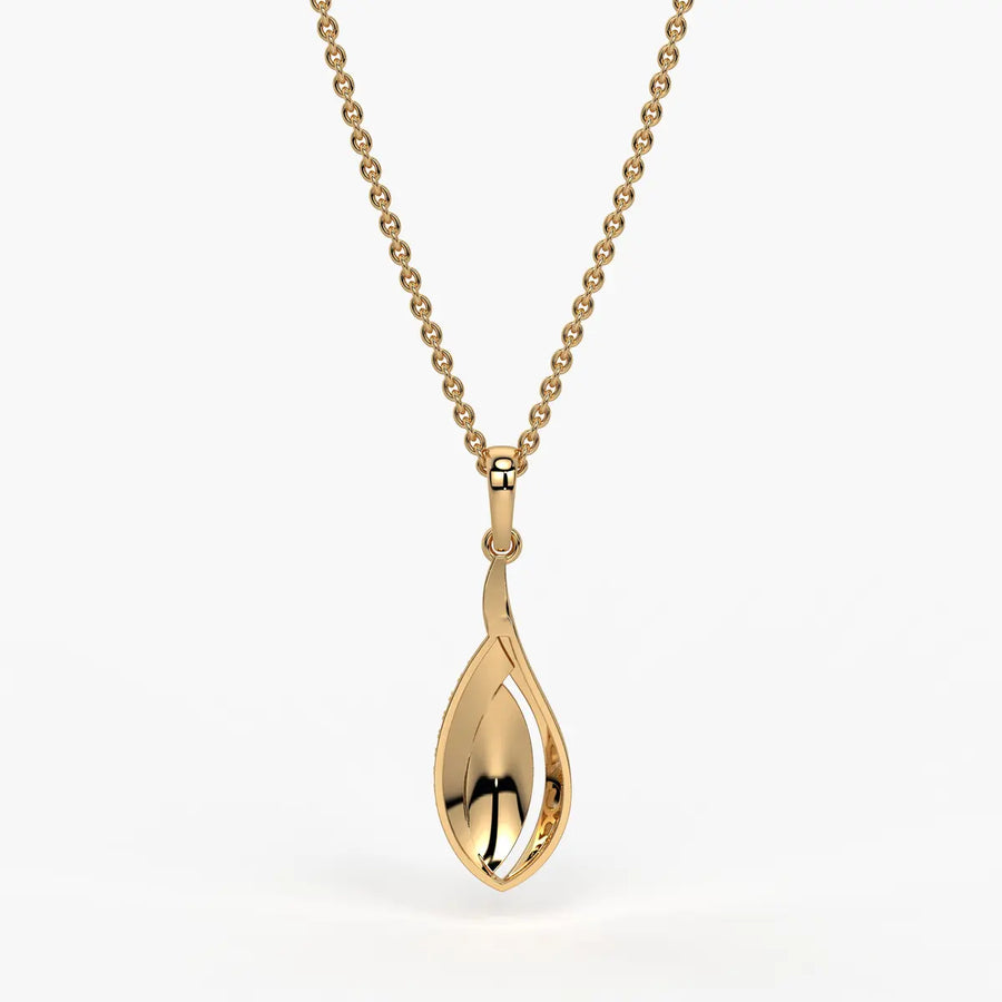 Textured Bud Stone-Set Pendant