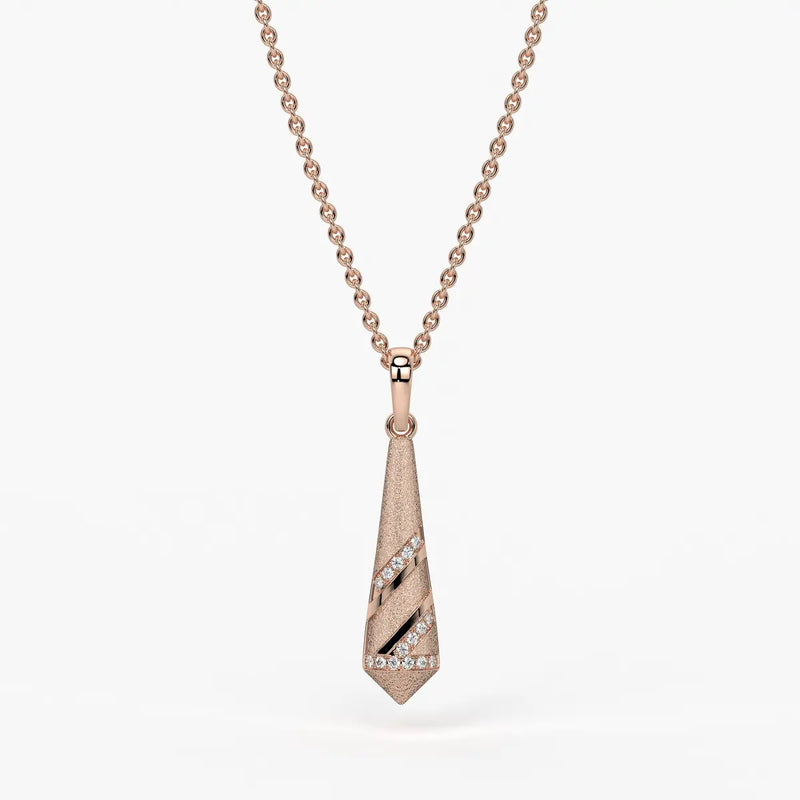 Spiral Cone Diamond Pendant