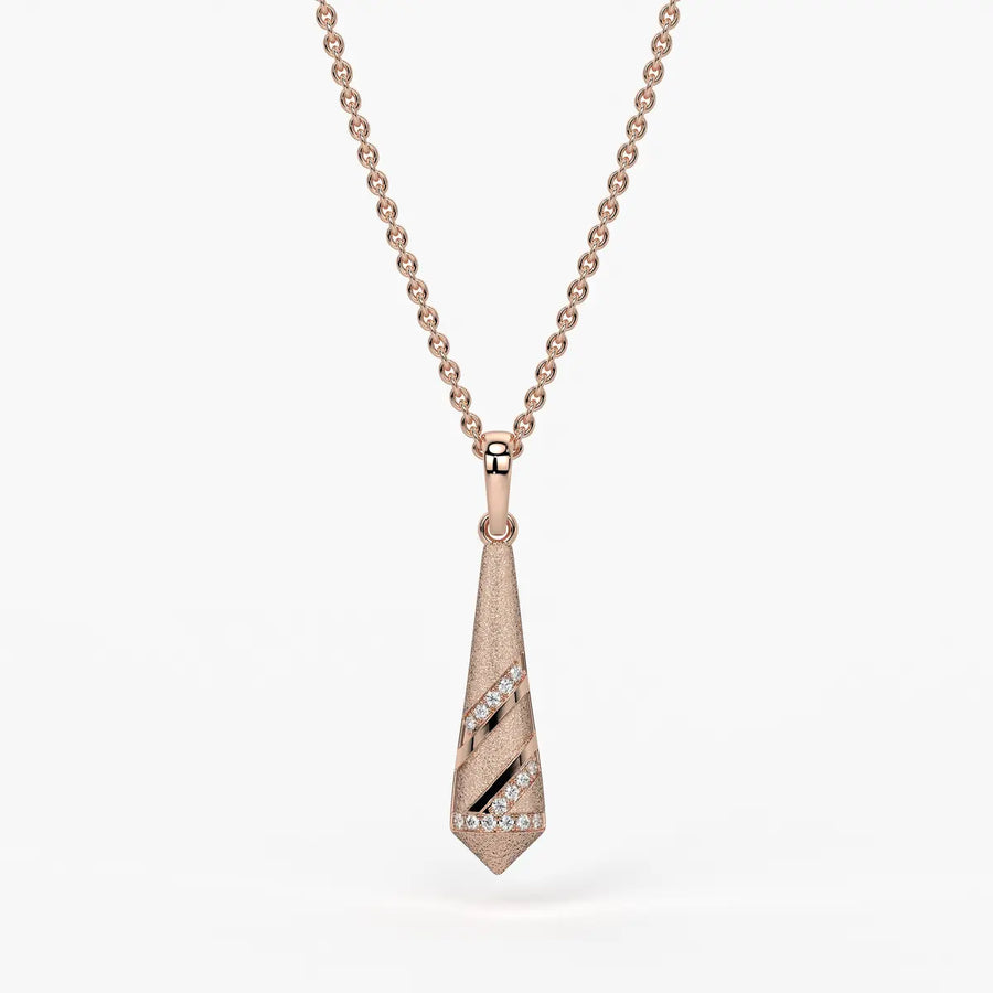 Spiral Cone Diamond Pendant
