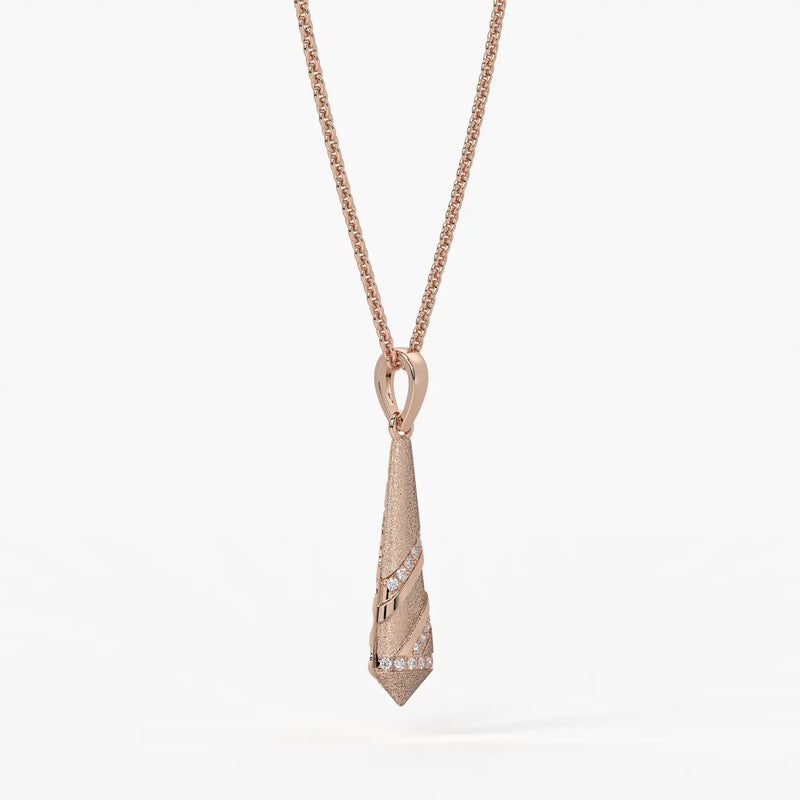 Spiral Cone Diamond Pendant