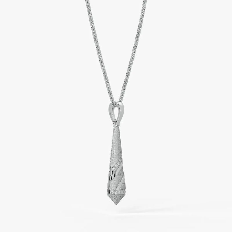 Spiral Cone Diamond Pendant