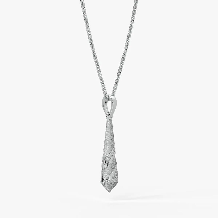 Spiral Cone Diamond Pendant