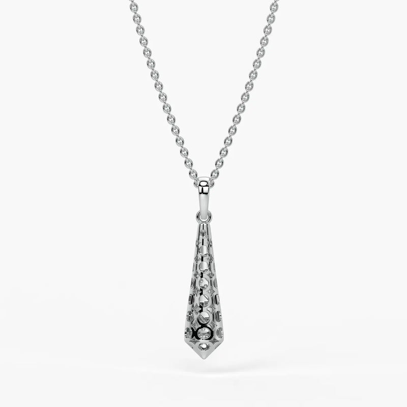 Spiral Cone Diamond Pendant