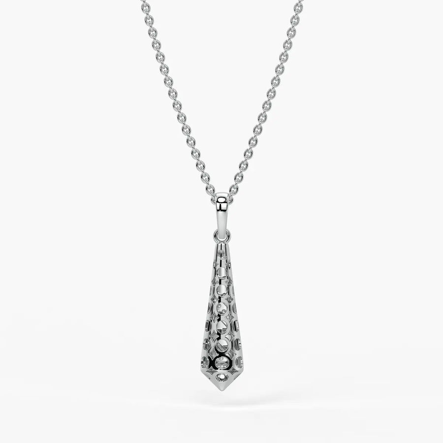 Spiral Cone Diamond Pendant