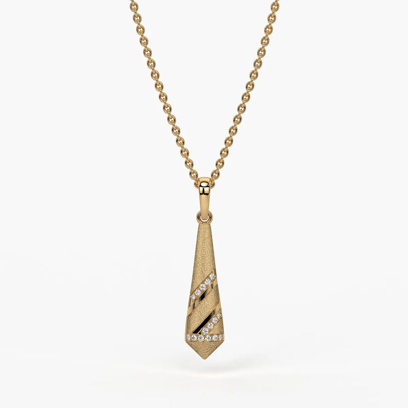 Spiral Cone Diamond Pendant