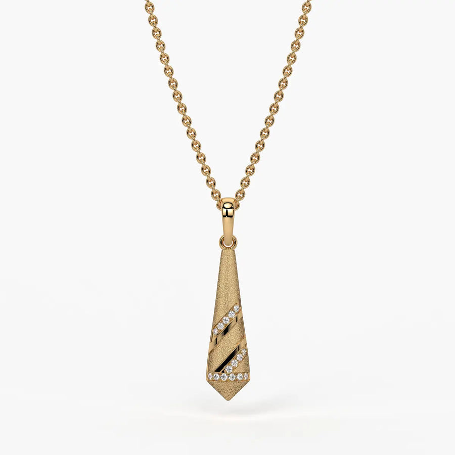 Spiral Cone Diamond Pendant