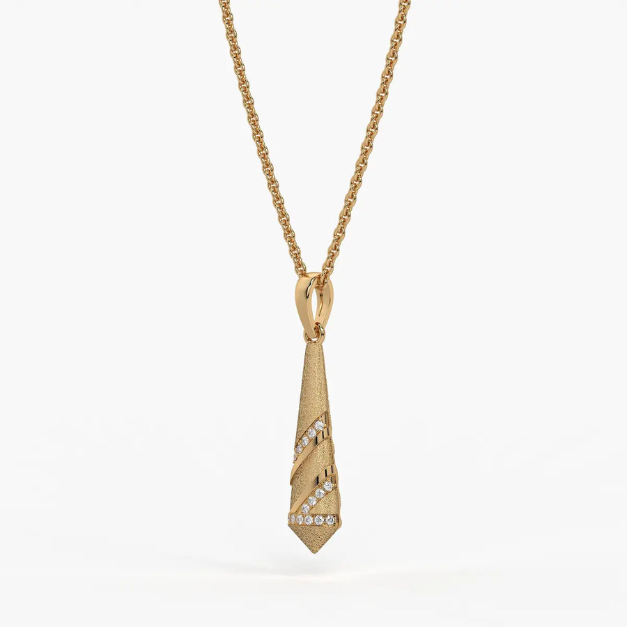 Spiral Cone Diamond Pendant