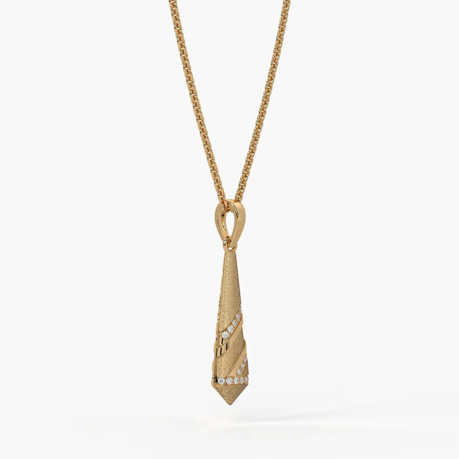 Spiral Cone Diamond Pendant