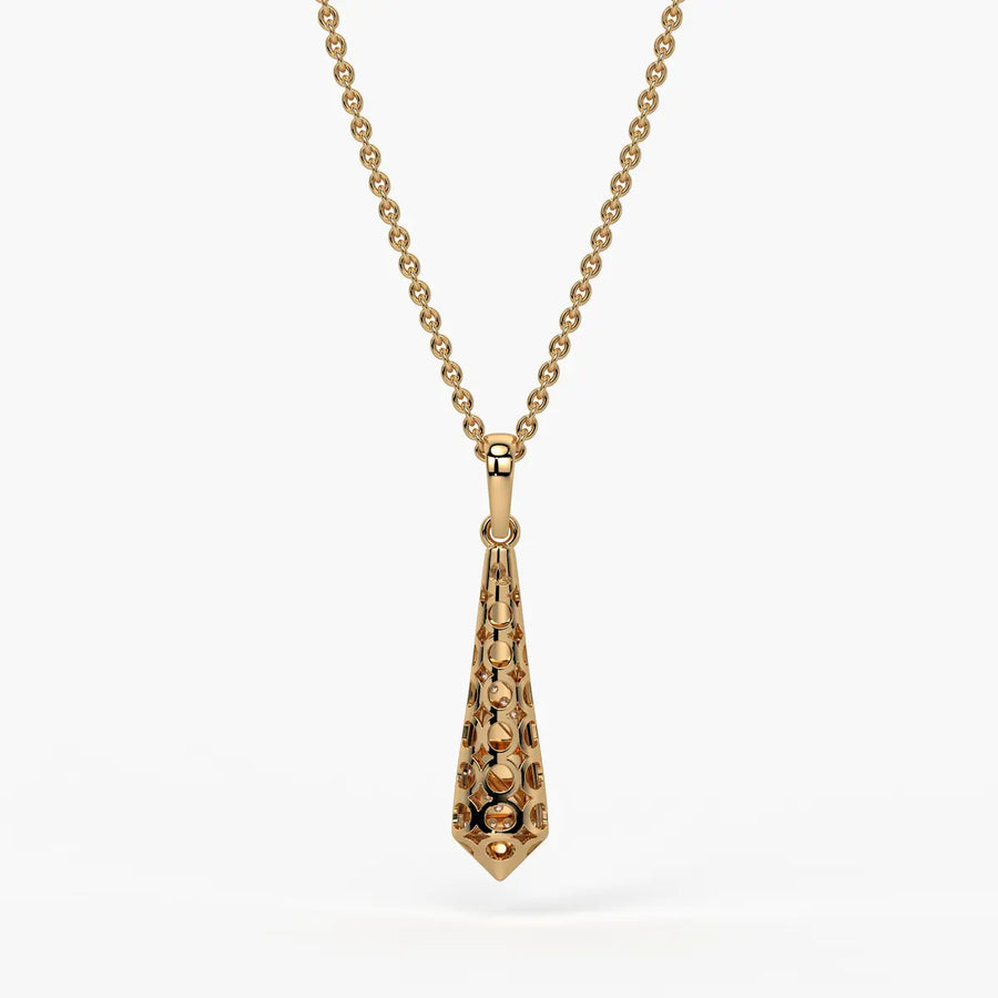 Spiral Cone Diamond Pendant