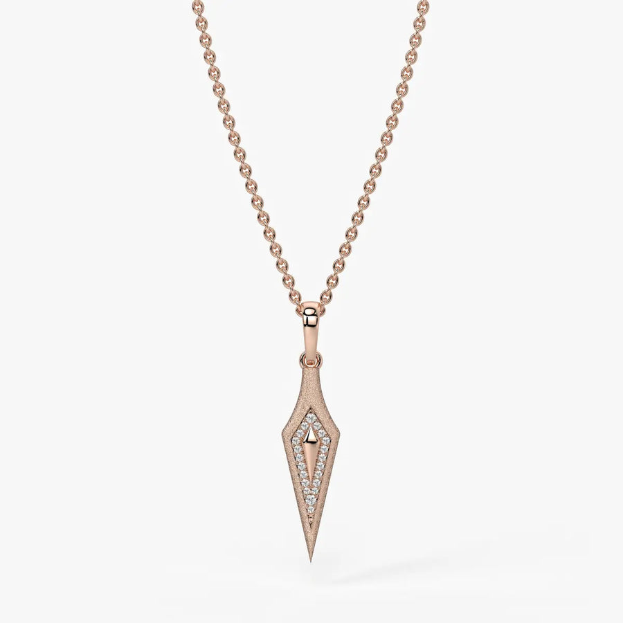 Arrow Drop Diamond Pendant Necklace