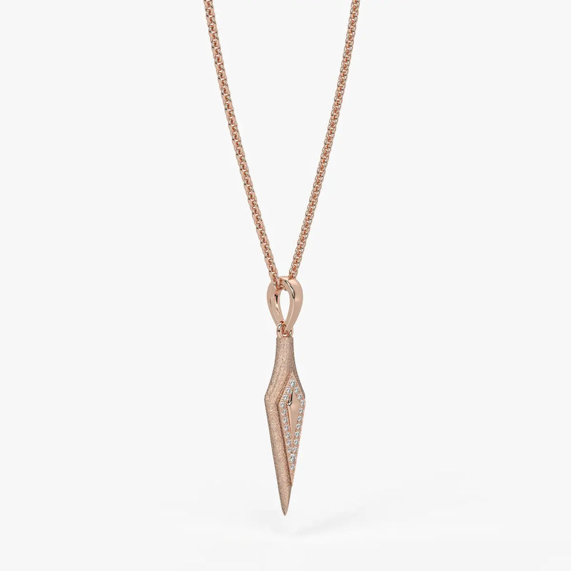 Arrow Drop Diamond Pendant Necklace