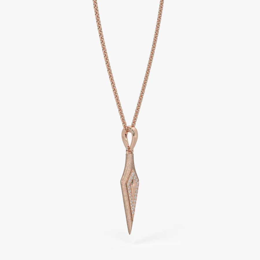 Arrow Drop Diamond Pendant Necklace