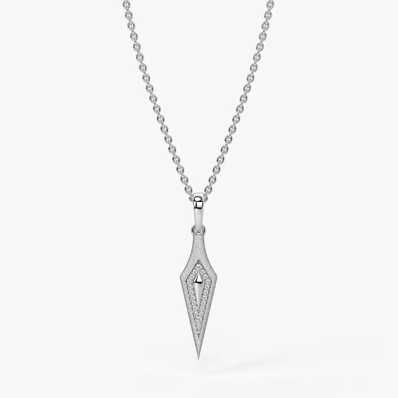 Arrow Drop Diamond Pendant Necklace