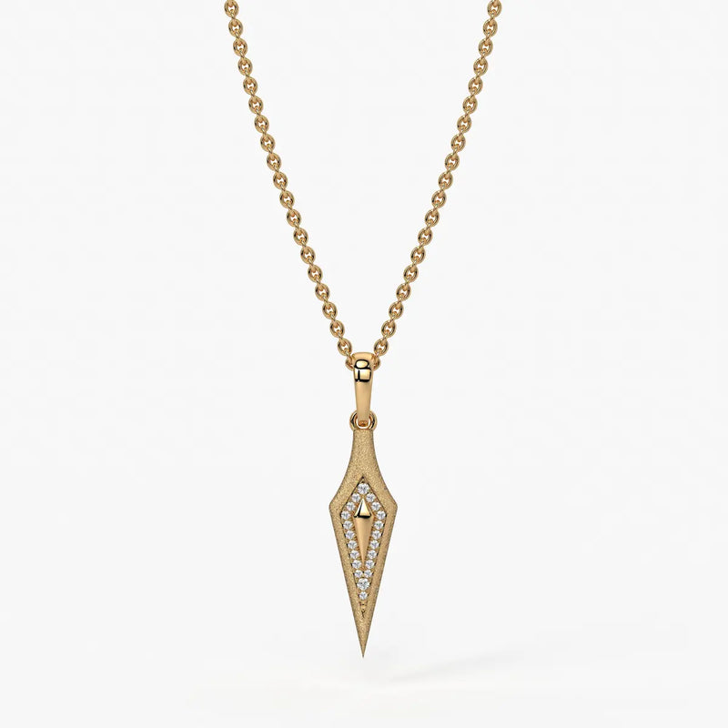 Arrow Drop Diamond Pendant Necklace