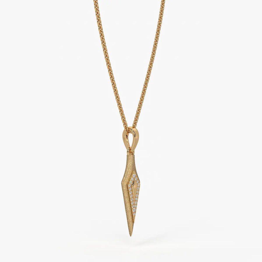 Arrow Drop Diamond Pendant Necklace