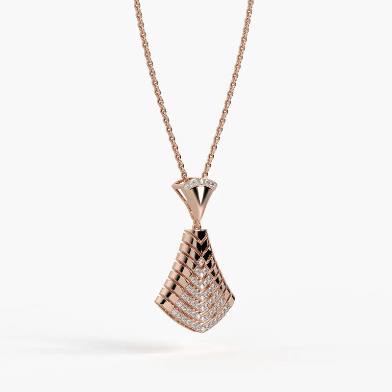 Chevron Fan Geometric Pendant