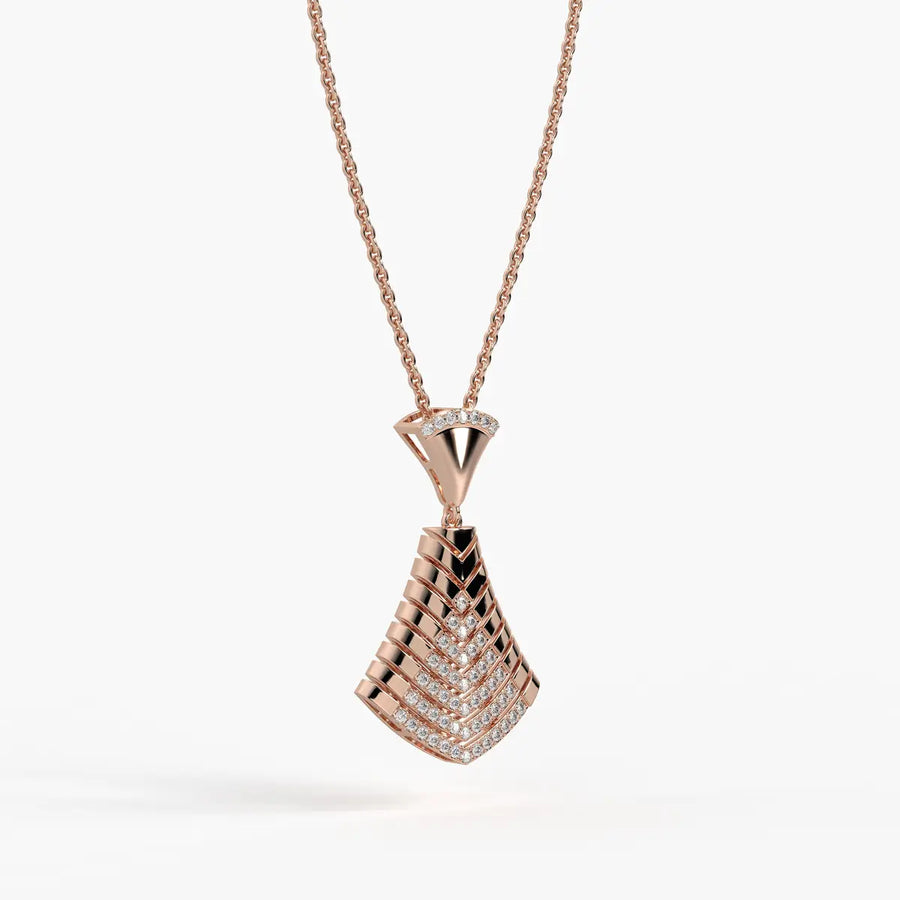 Chevron Fan Geometric Pendant