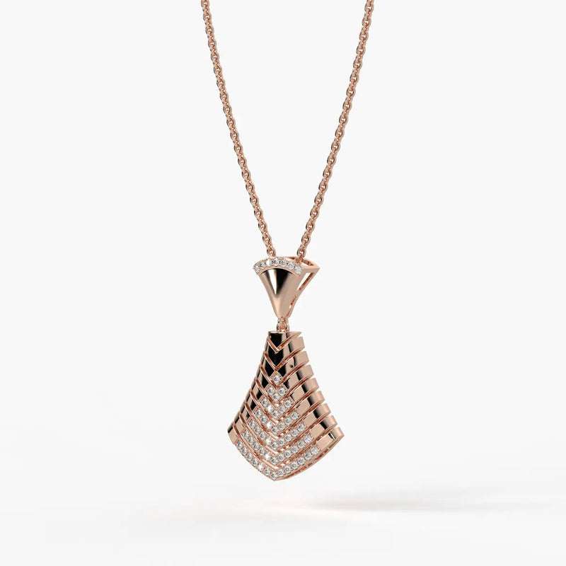 Chevron Fan Geometric Pendant