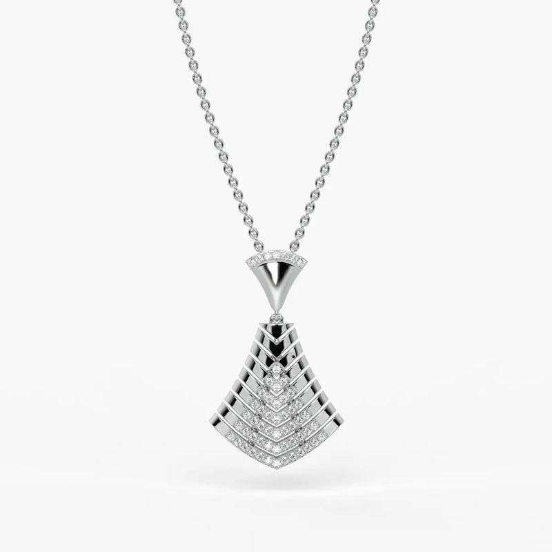 Chevron Fan Geometric Pendant