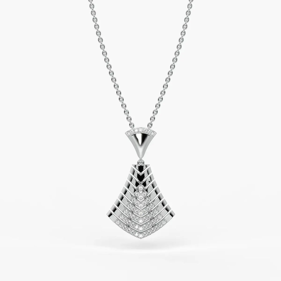 Chevron Fan Geometric Pendant
