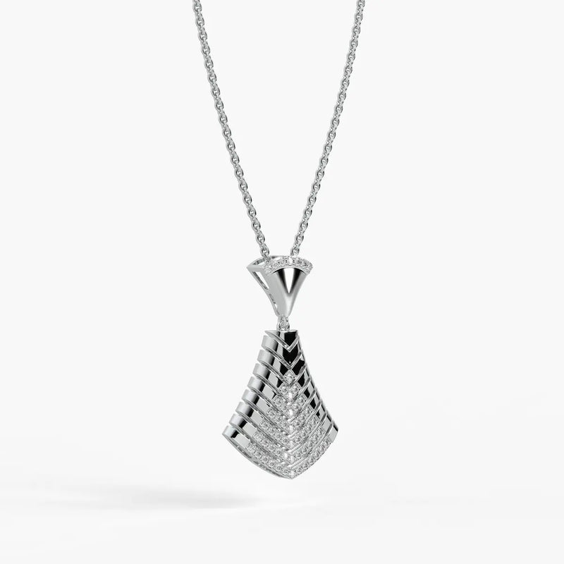 Chevron Fan Geometric Pendant