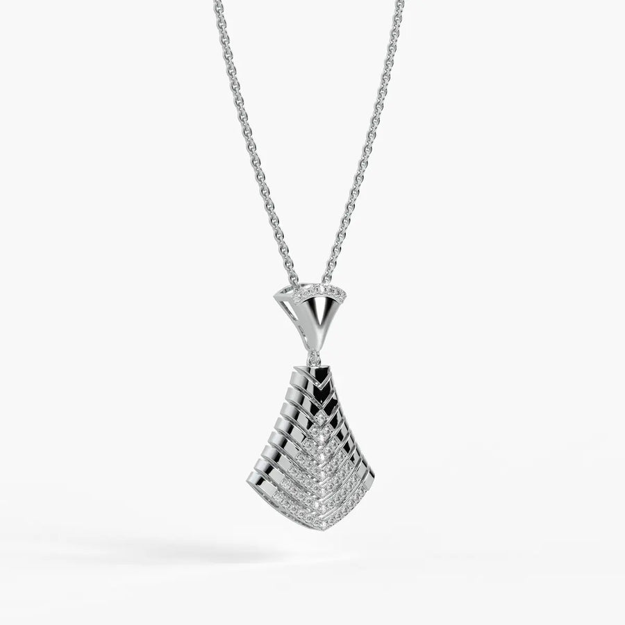 Chevron Fan Geometric Pendant