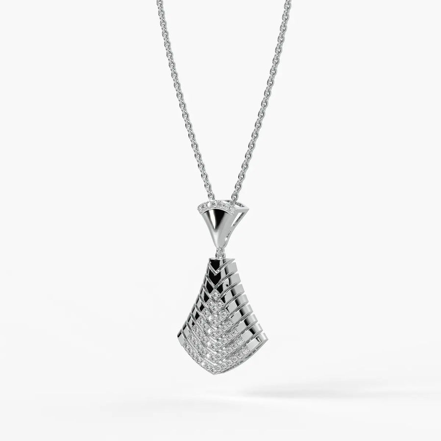 Chevron Fan Geometric Pendant