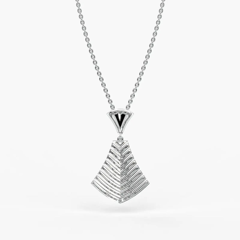 Chevron Fan Geometric Pendant