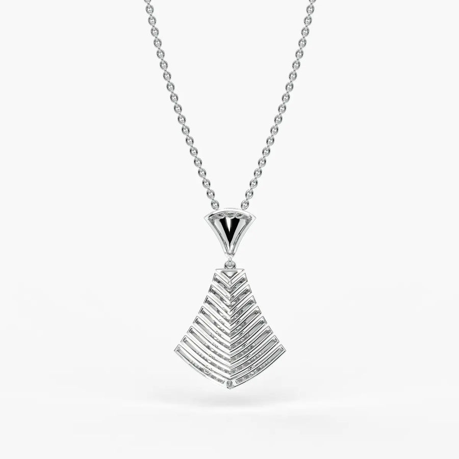 Chevron Fan Geometric Pendant