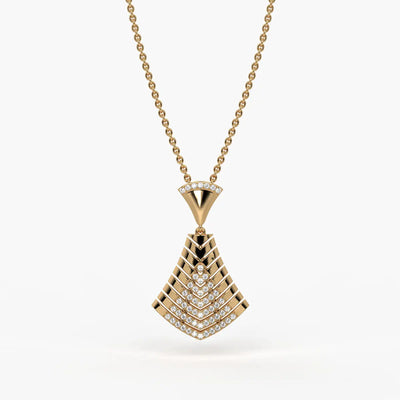 Chevron Fan Geometric Pendant