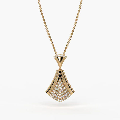 Chevron Fan Geometric Pendant