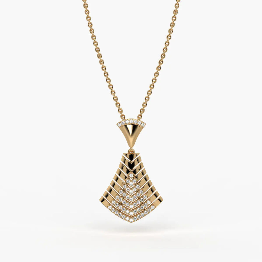 Chevron Fan Geometric Pendant