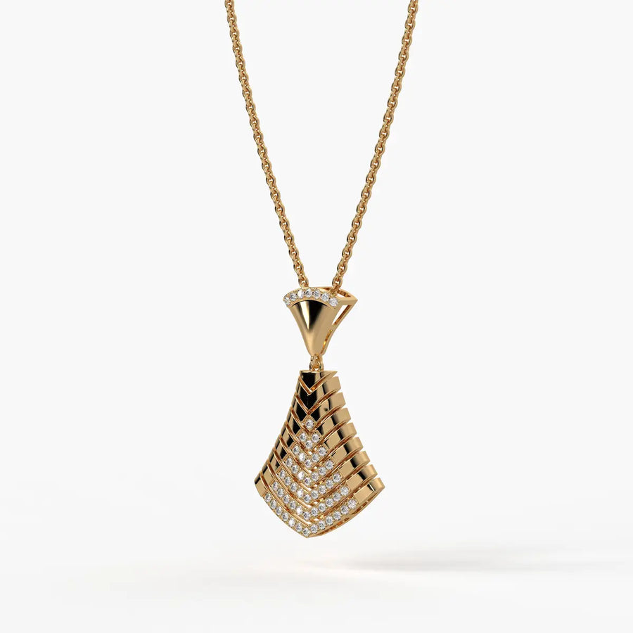 Chevron Fan Geometric Pendant