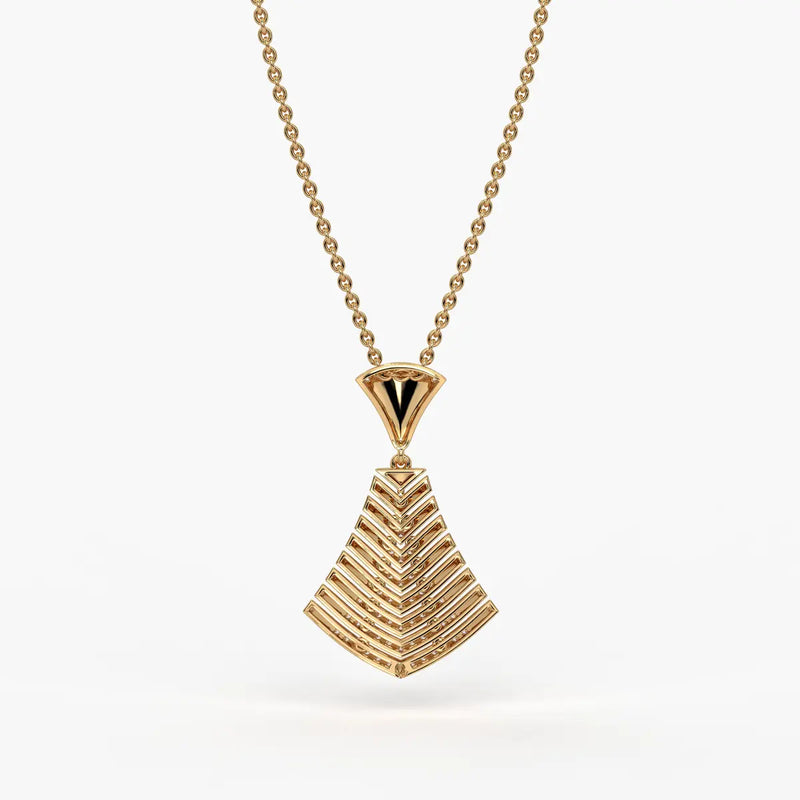 Chevron Fan Geometric Pendant