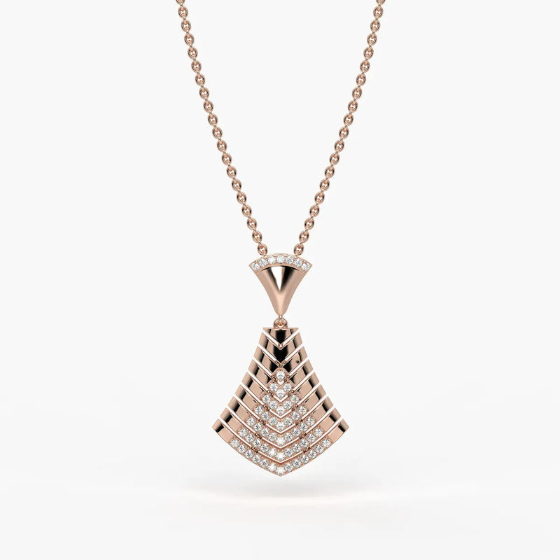 Chevron Fan Geometric Pendant