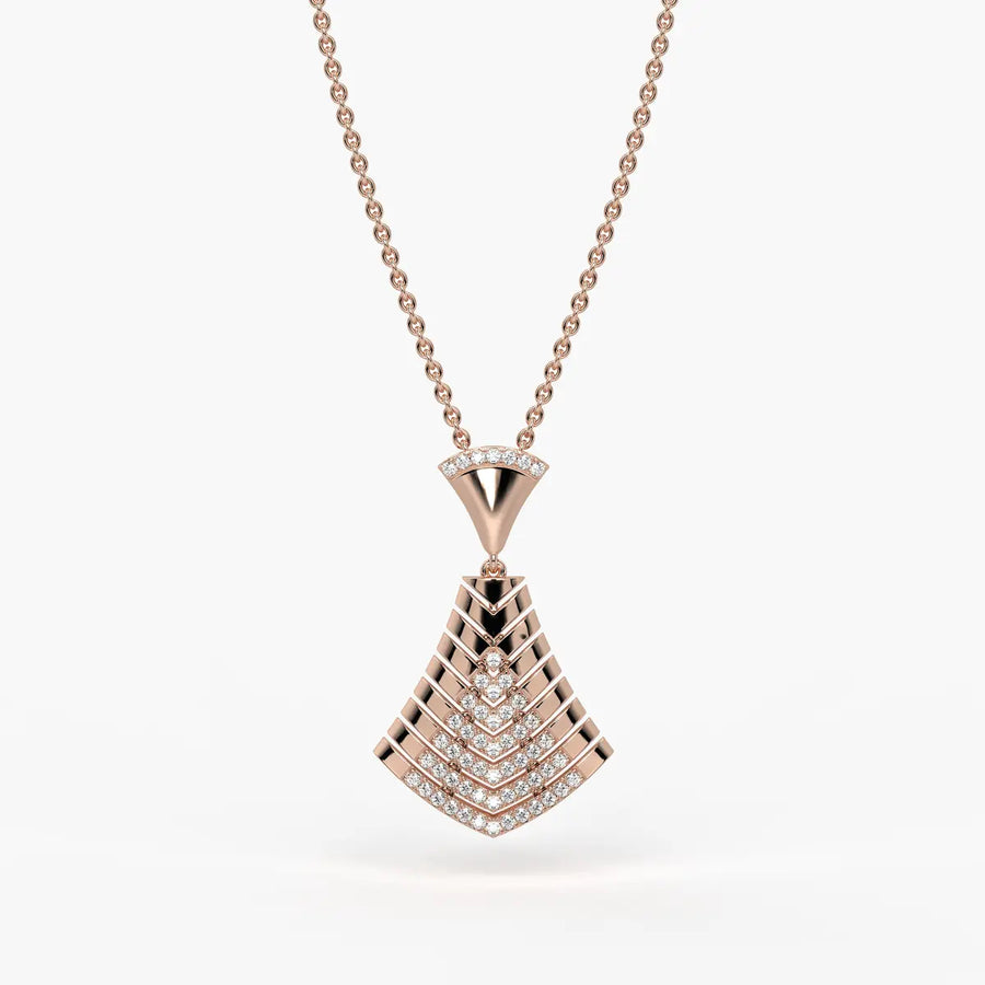 Chevron Fan Geometric Pendant