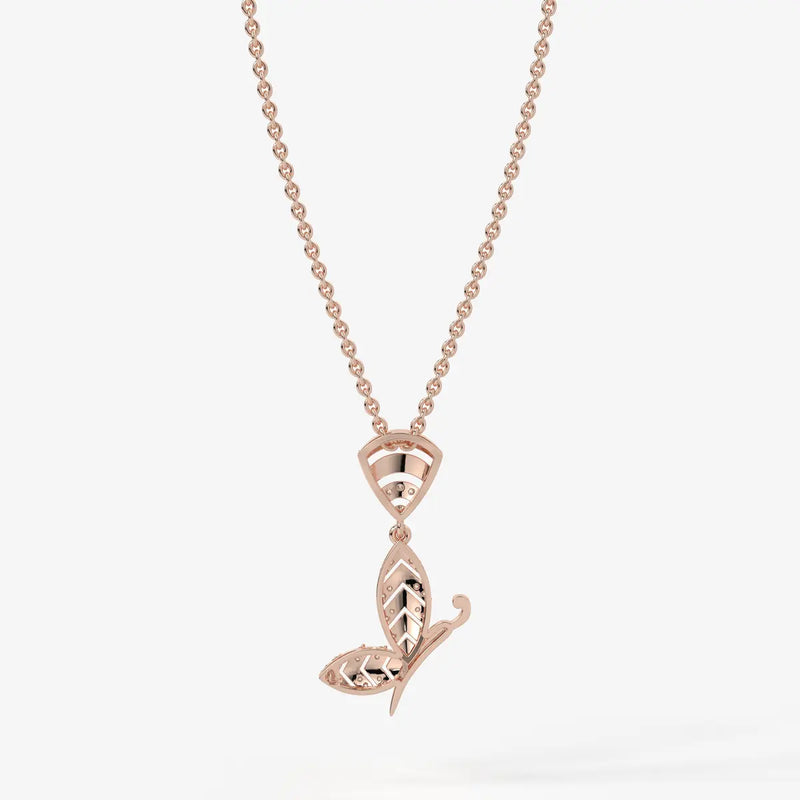 Crystal Butterfly Drop Pendant
