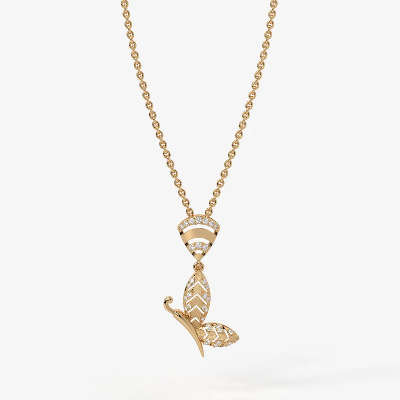 Crystal Butterfly Drop Pendant