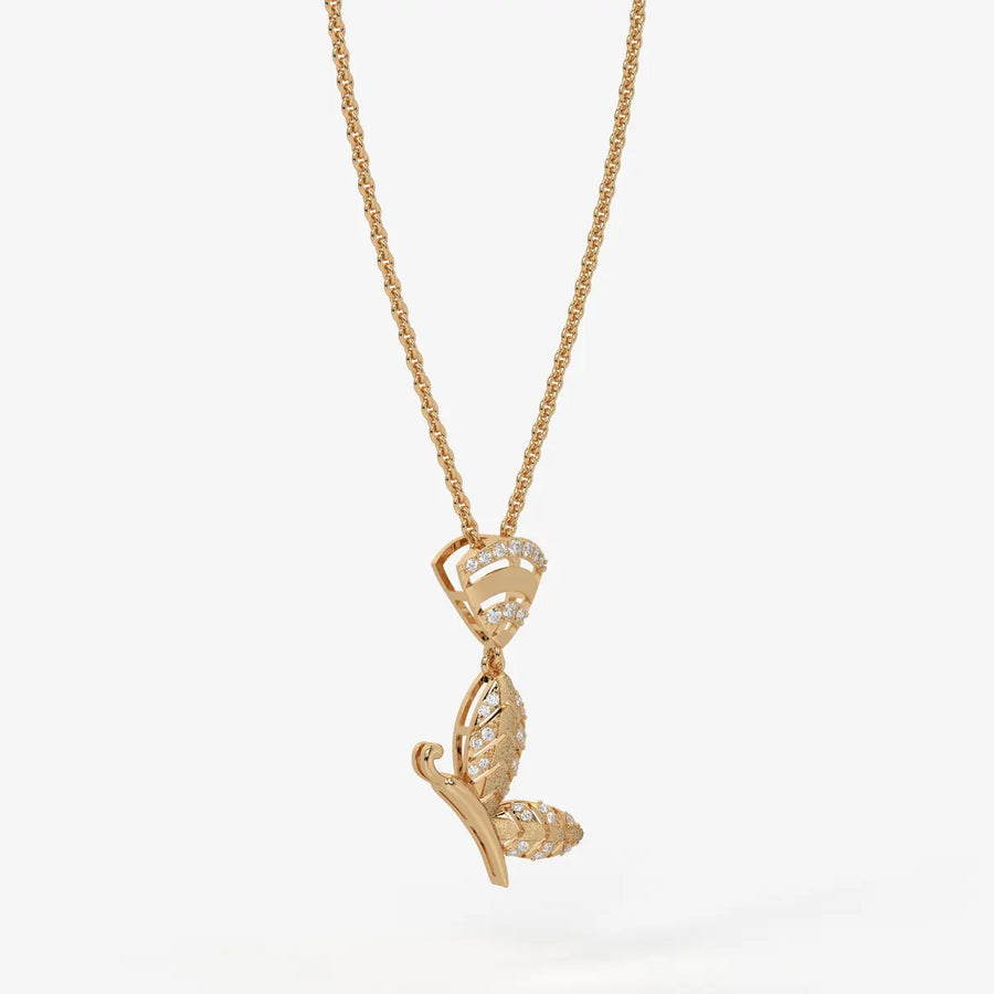 Crystal Butterfly Drop Pendant
