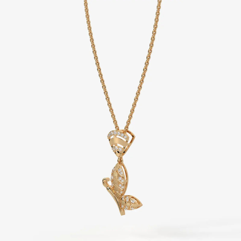 Crystal Butterfly Drop Pendant