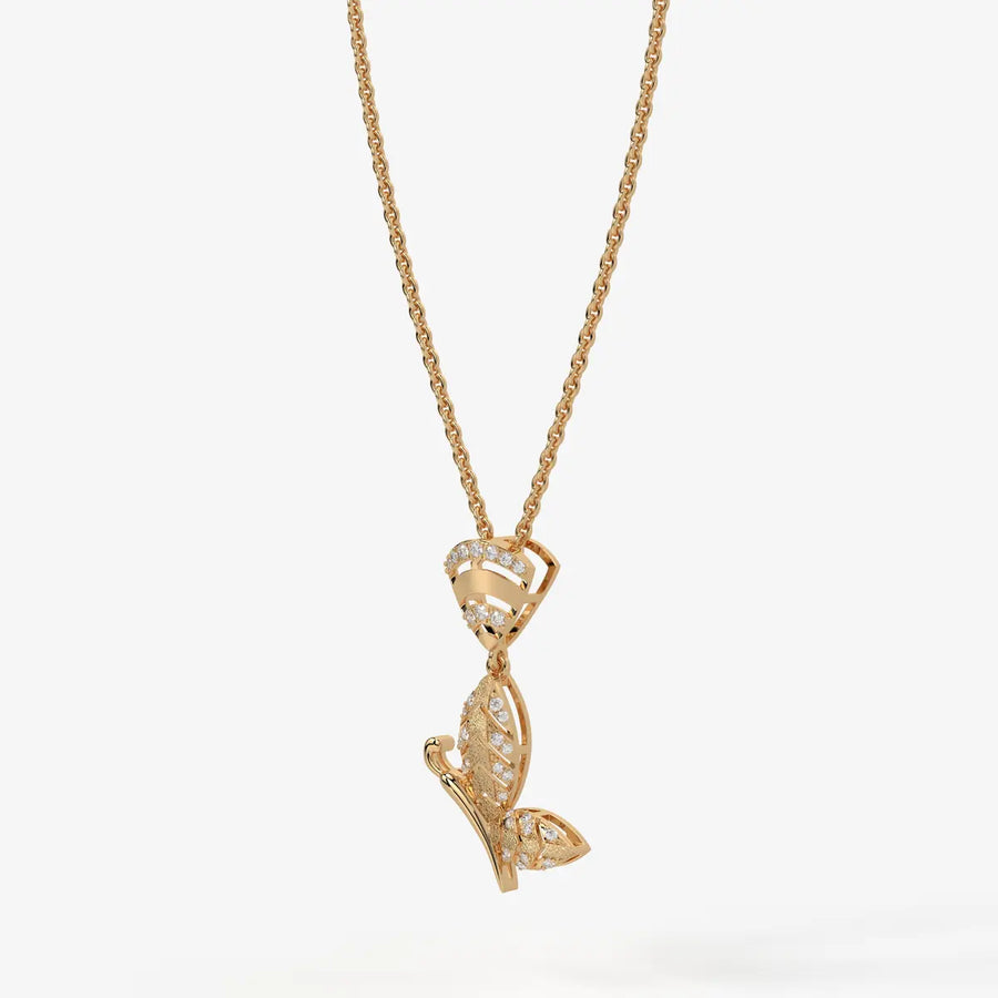 Crystal Butterfly Drop Pendant